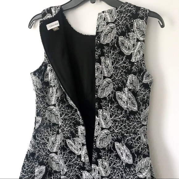 Calvin Klein Black and White Leaf Dress - Picture 3 of 4